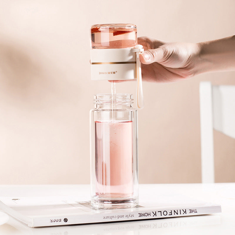 Dubbelwandige Glas-Waterfles met Theefilter - PureBrew