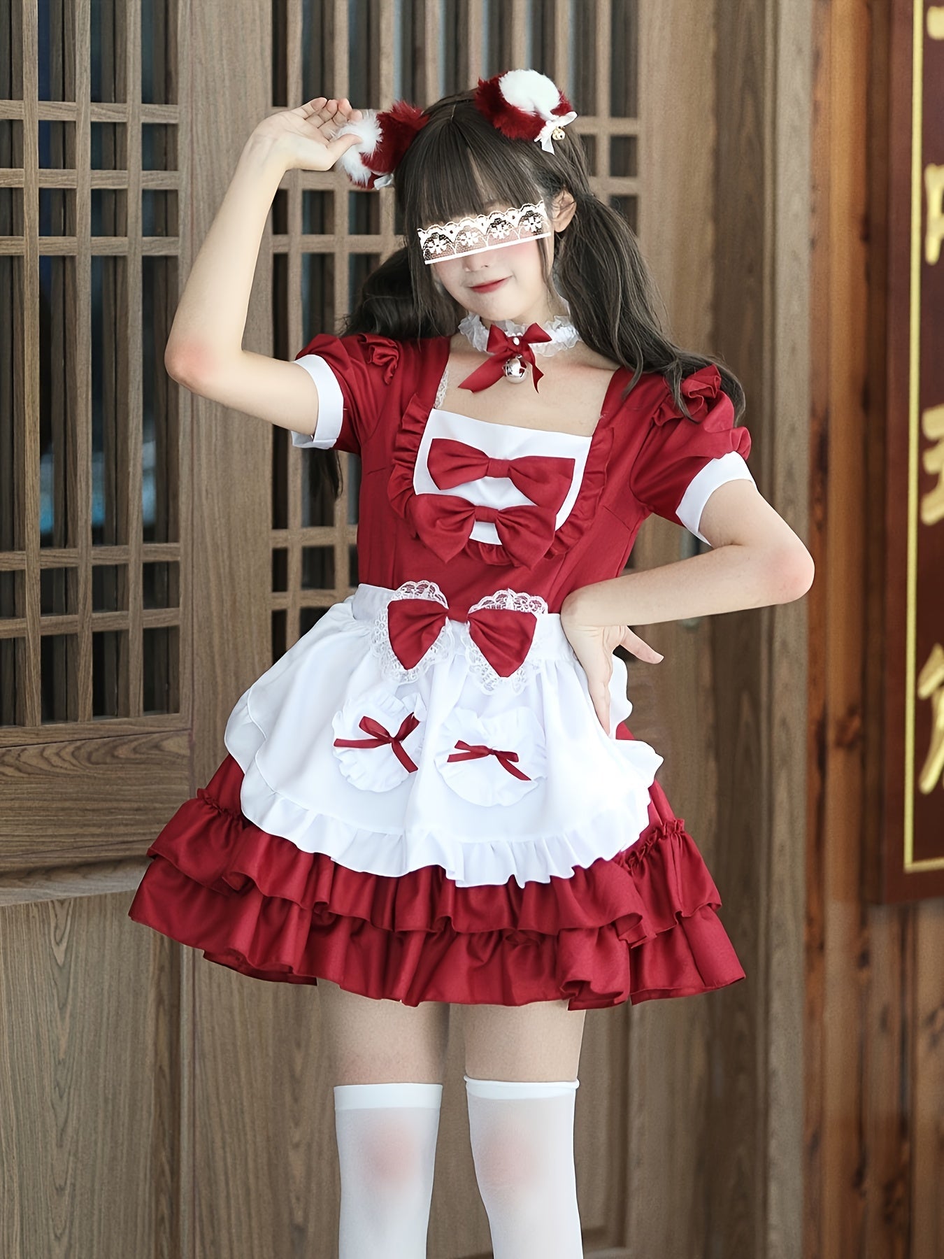 Dames Plus Size Halloween Kostuums Dienstmeid Cosplay Jurk | Ruffled Mini