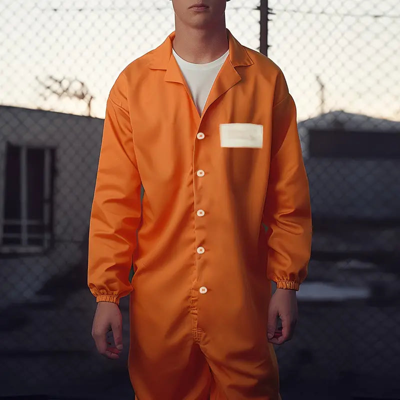 Jailbreak - Volwassen Gevangene Kostuum - Polyester Cosplay Outfit voor Feestelijke Partijen en Carnaval