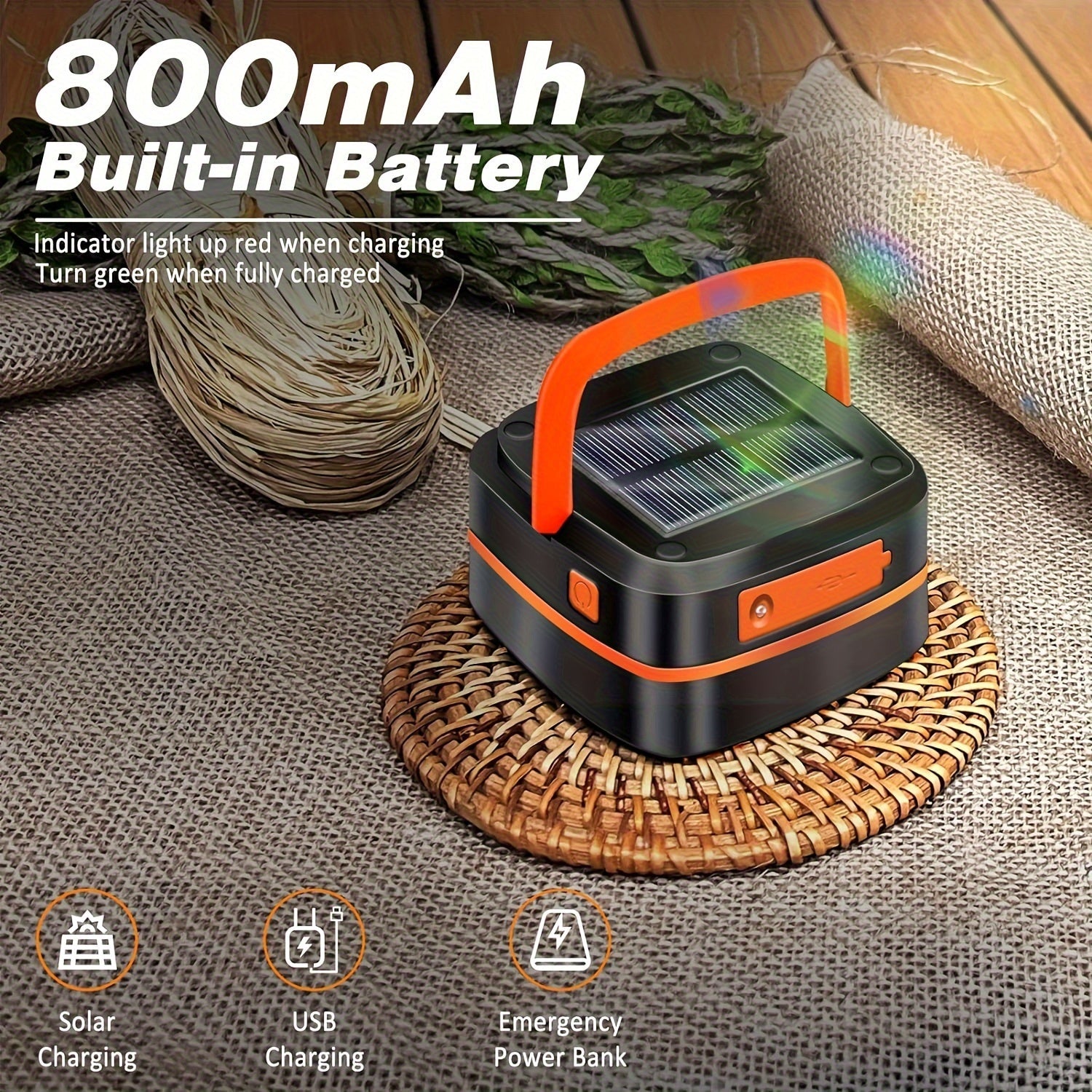 Oplaadbare LED Campinglamp - Compacte Vouwbare Lichtbron voor Buitenavonturen en Noodgevallen