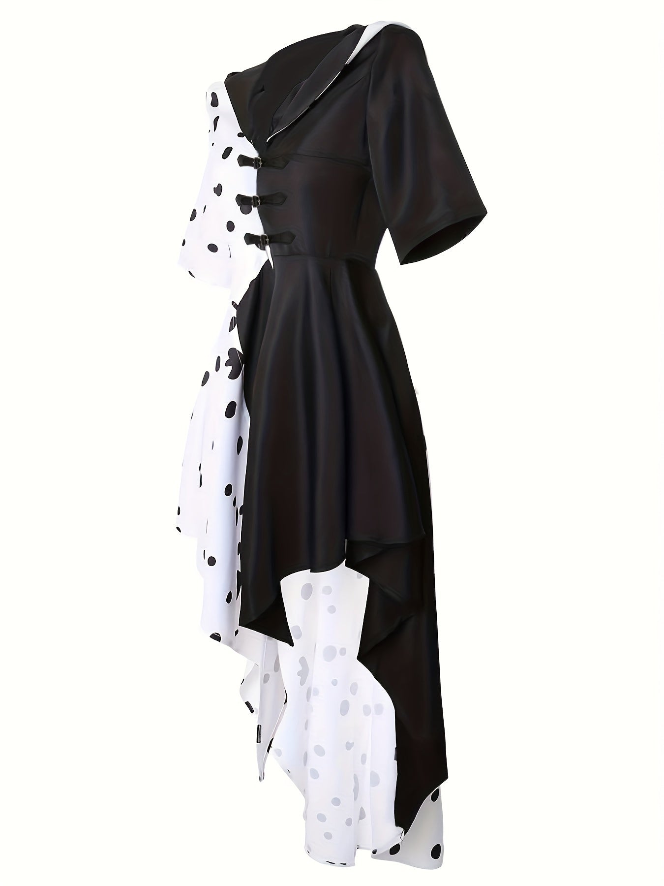 Dames Hooded Dalmatiër Halloween Film Kostuum Jurk | Asymmetrisch Hoog Laag