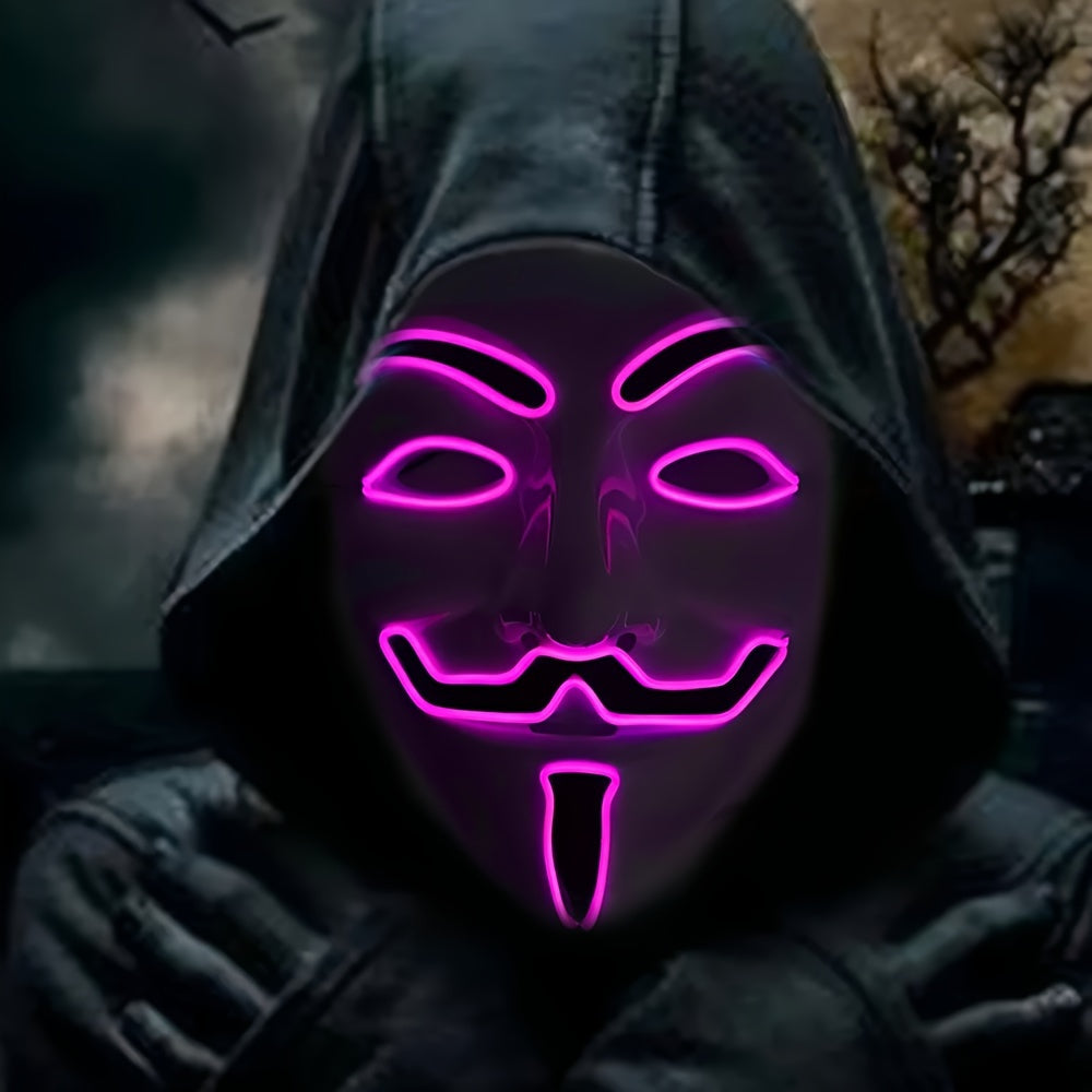 Mannen's Engeleng LED Halloween Masker | Verlichte Anonieme Cosplay