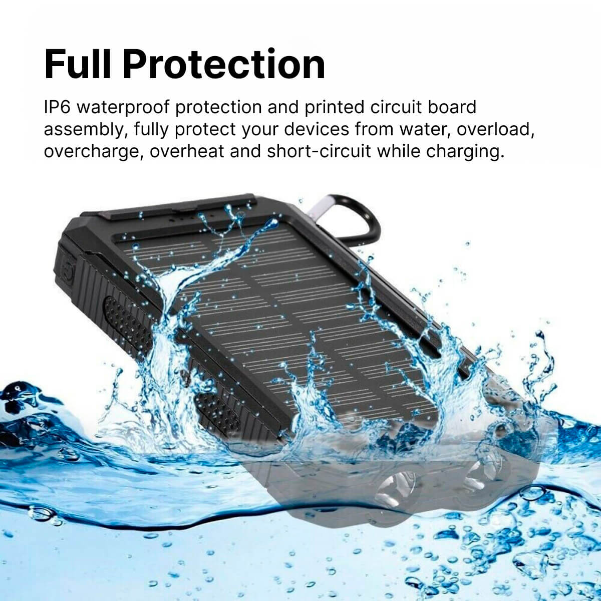 500000mAh Waterdichte Zonne-energie Powerbank met Dubbele USB-poorten en LED Zaklamp - Beste Draagbare Oplader voor Buitengebruik