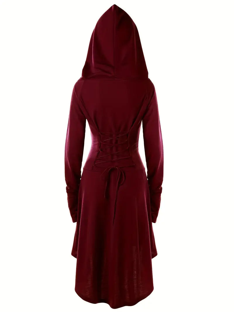 Gothic Corset Lange Mouw Halloween Kostuum Jurk | Midi
