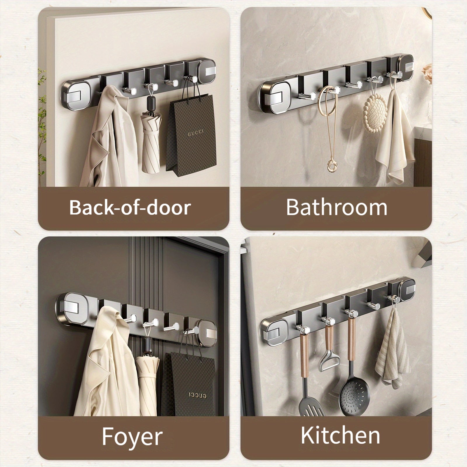 Wandhaakpaneel Zonder Boren – OrganiserenPlus Verborgen 5-Haken Rek