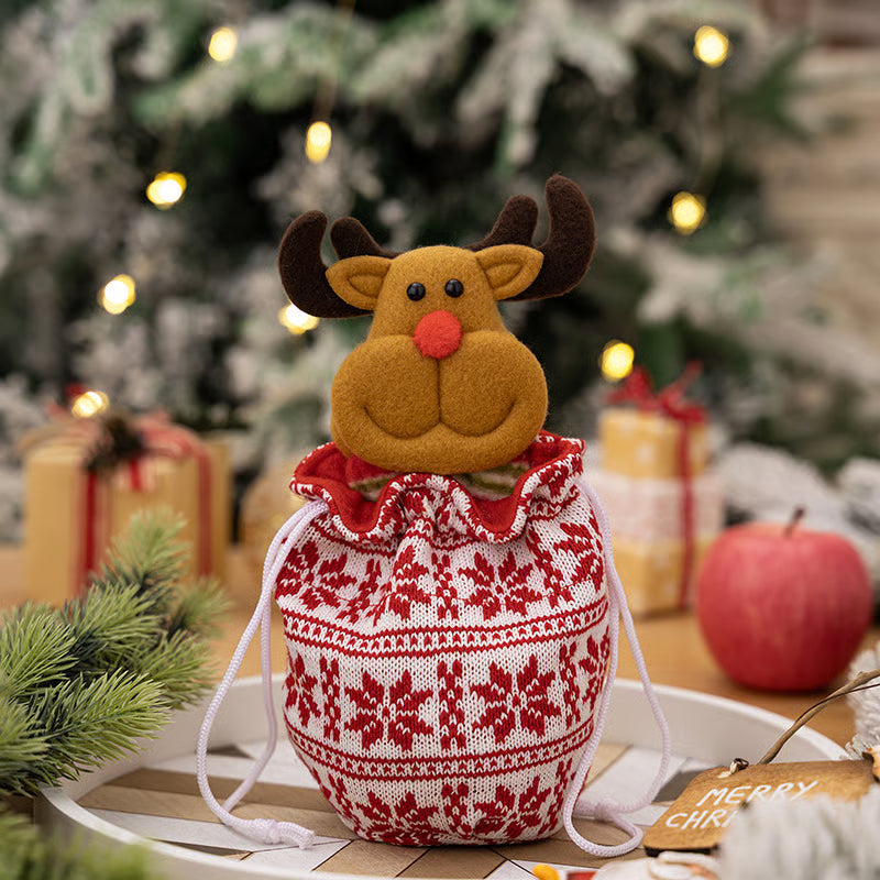 KnitJoy Kerstcadeauzak met Pop – Herbruikbare Brei-cadeauzak voor Kinderen