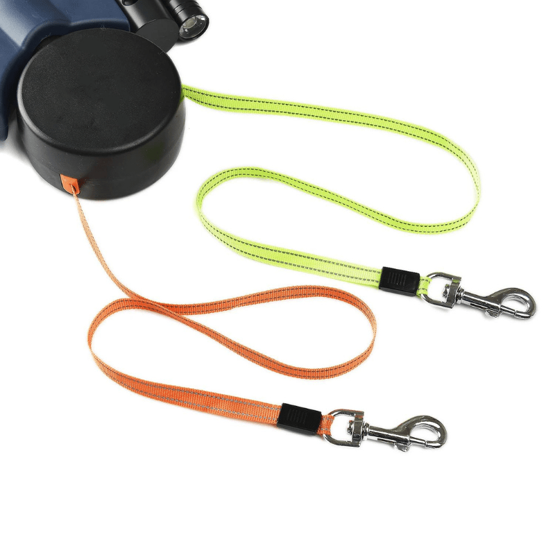 Duoglow Dubbele Hondenriem met LED Licht, 360° Draaibare Scharnier, 30 kg Capaciteit