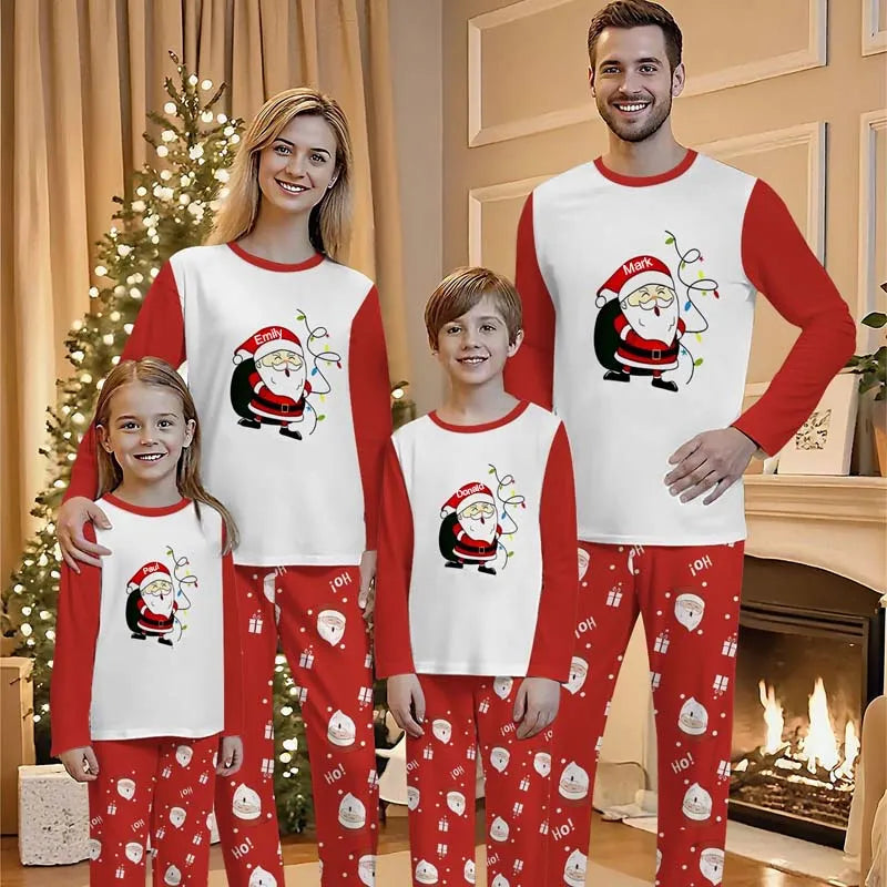 SantaRaglan | Matching Familie Kerstpyjama Set met Santa Print