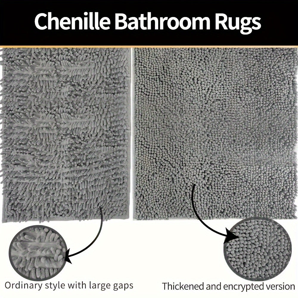 Ronde LuxeChen Badmat Ultra-Zacht Chenille – Antislip & Sneldrogend