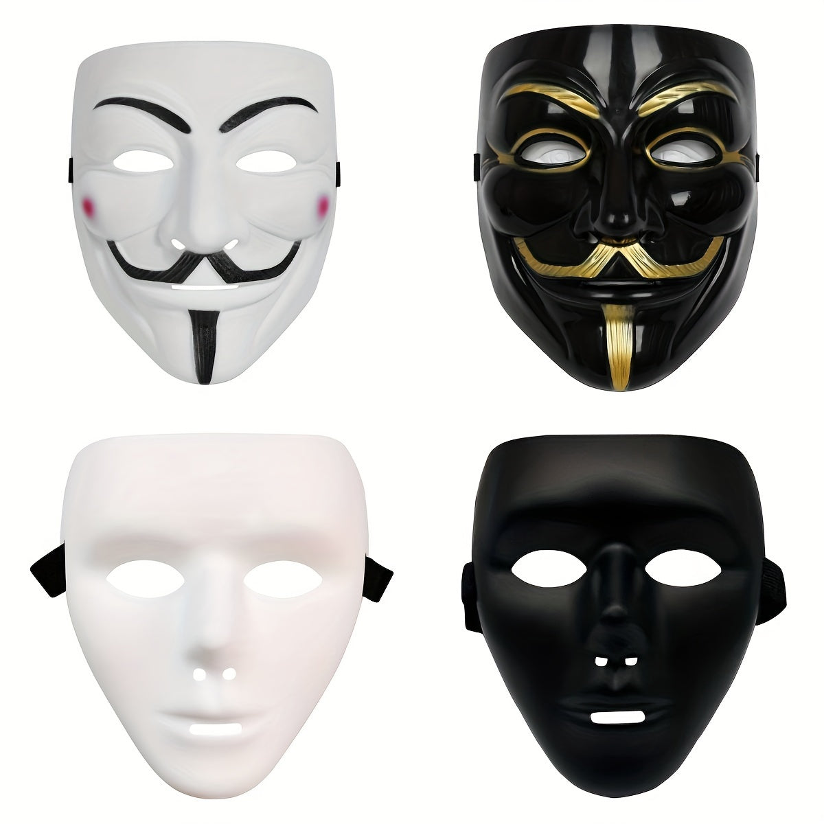 Heren Volledige Gezicht Plastic Halloween Masker | Anonieme Cosplay