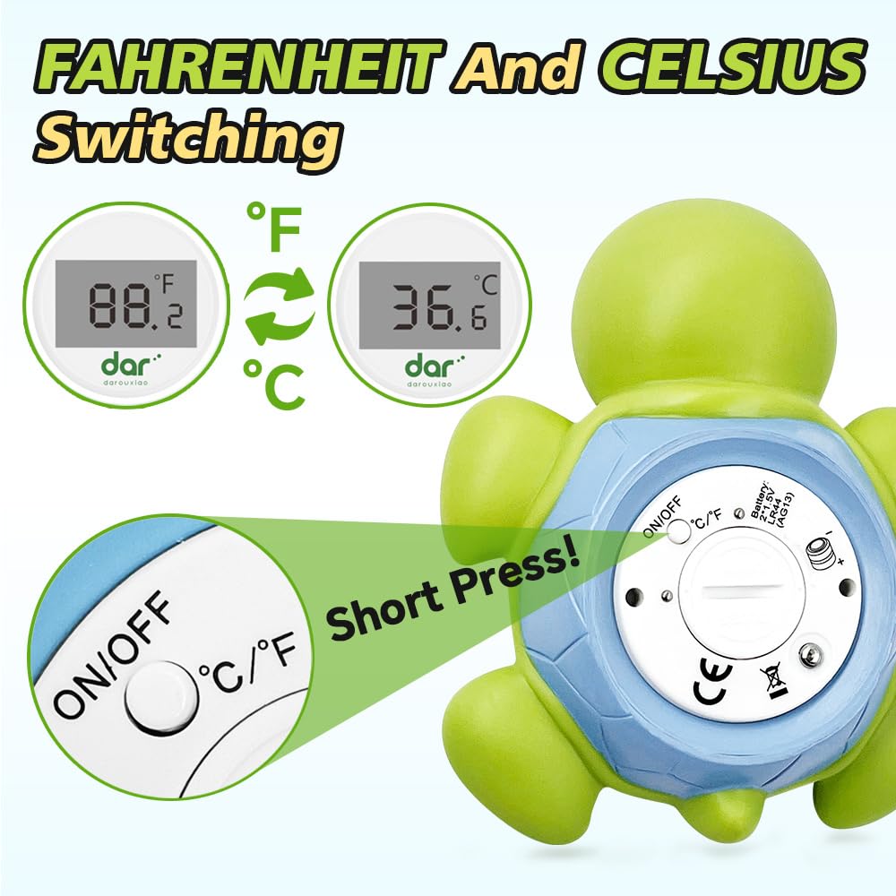 AquaVeilig Baby Badthermometer – Digitaal Display met 3 Kleuren en Temperatuurwaarschuwing