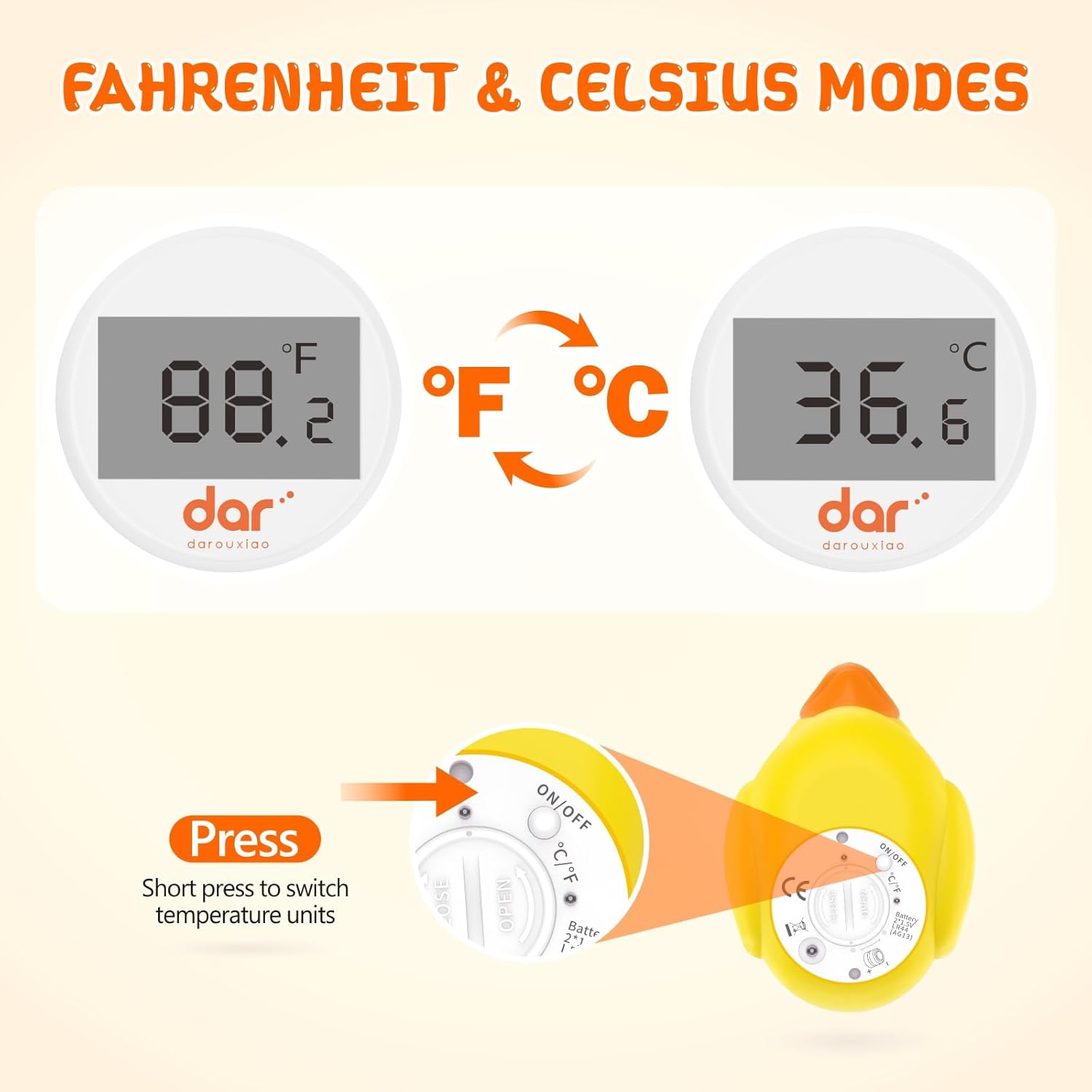 AquaVeilig Baby Badthermometer – Digitaal Display met 3 Kleuren en Temperatuurwaarschuwing