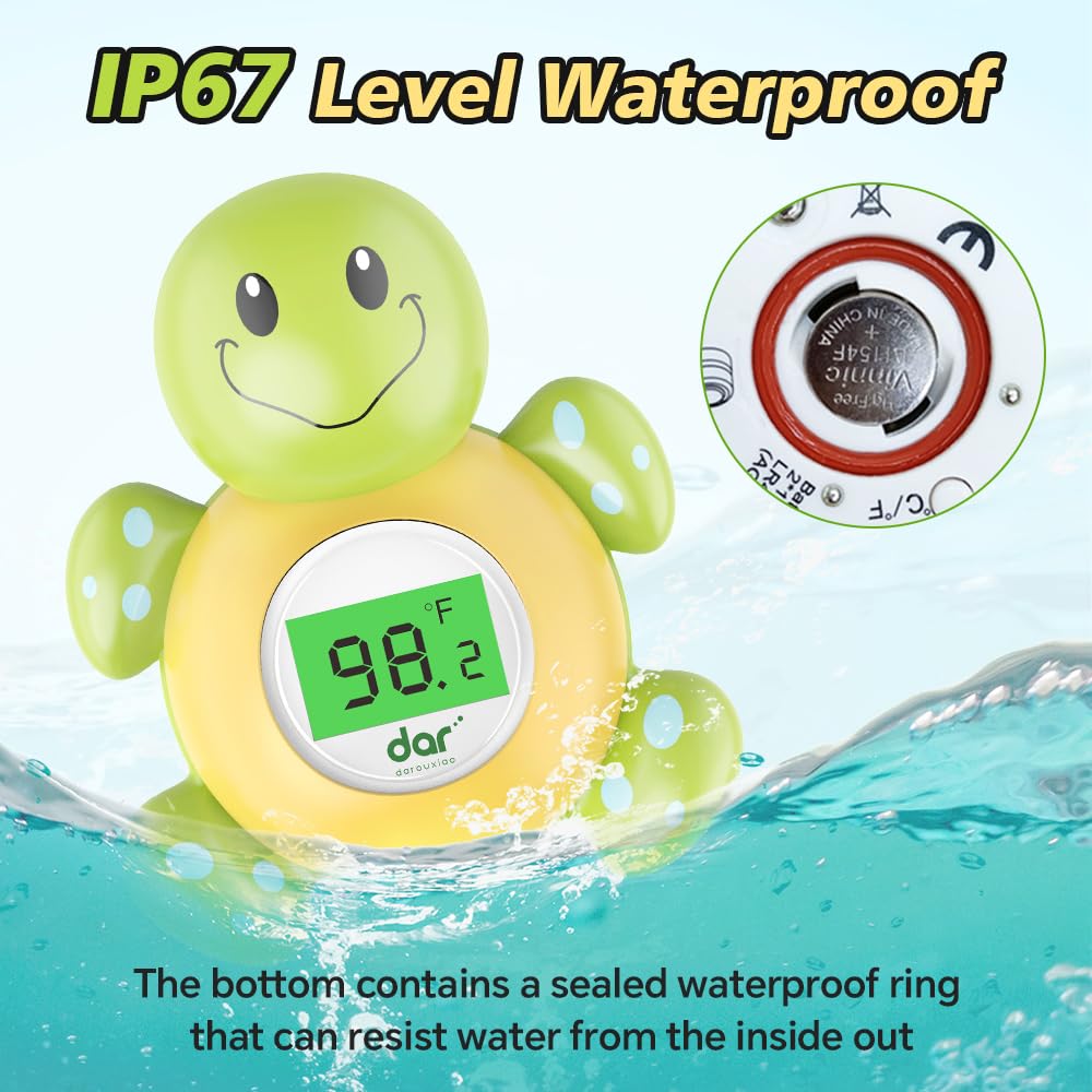 AquaVeilig Baby Badthermometer – Digitaal Display met 3 Kleuren en Temperatuurwaarschuwing