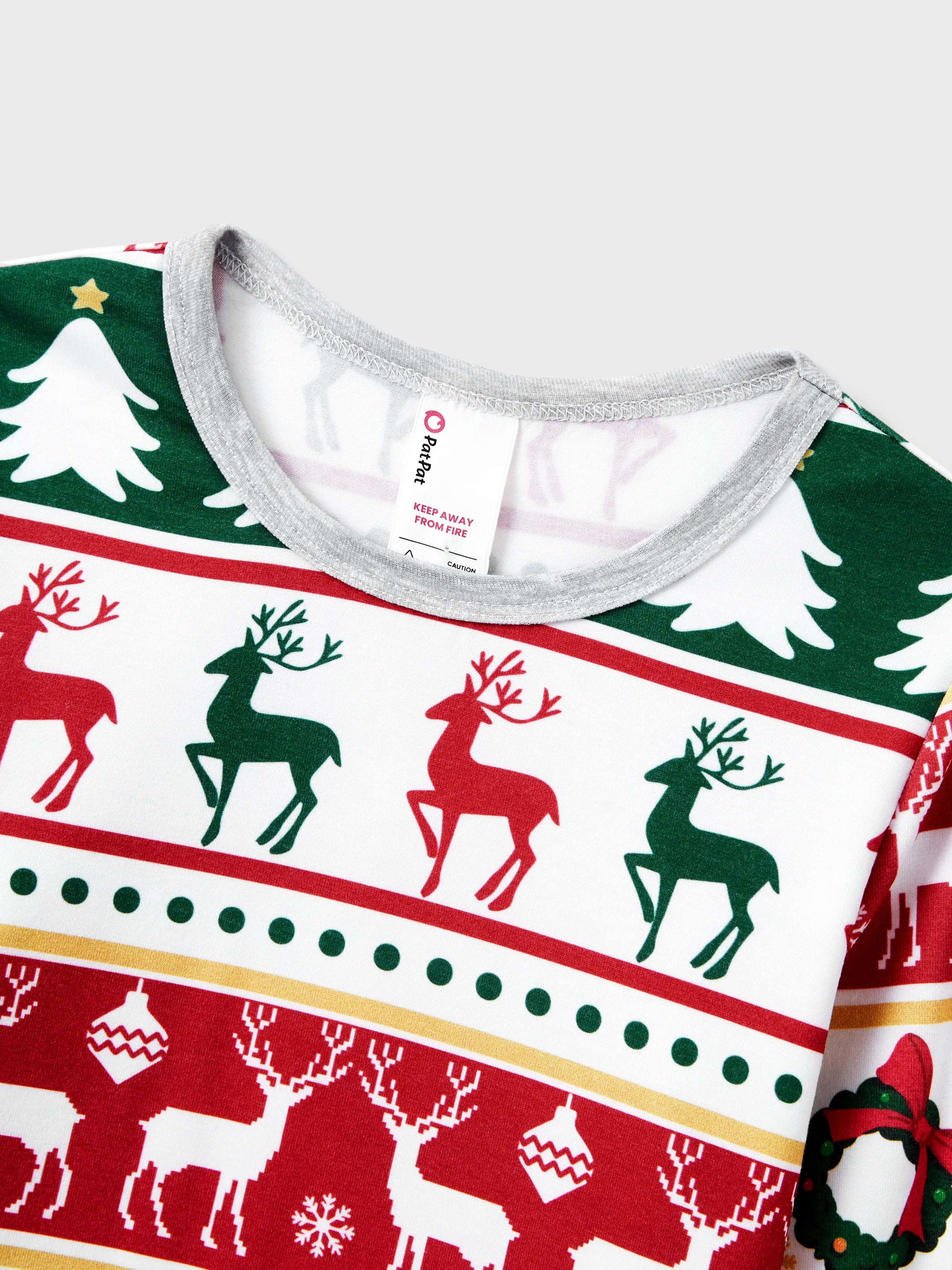 ReindeerJams | Gezinsmatching Kerstpyjama's met Rendier en Kerstboompatroon met ColorBlock Sokken