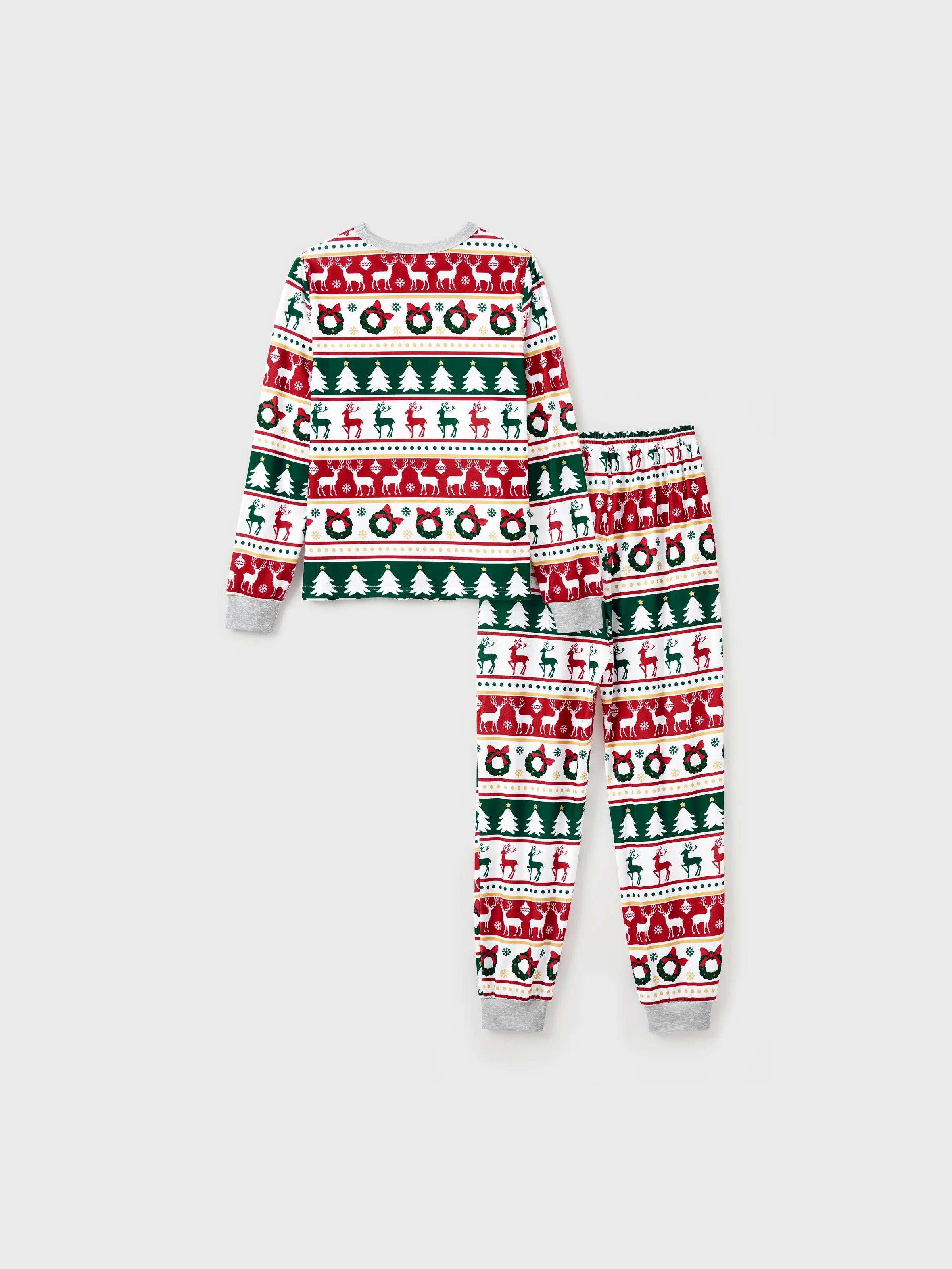 ReindeerJams | Gezinsmatching Kerstpyjama's met Rendier en Kerstboompatroon met ColorBlock Sokken