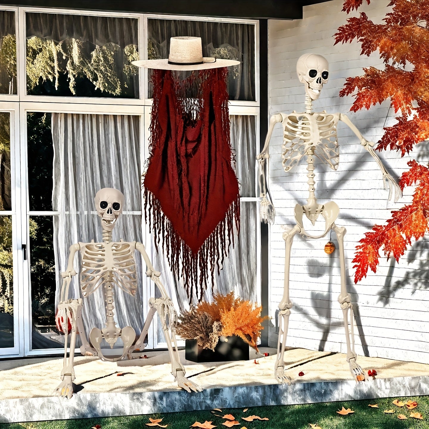 Reusachtige 6 Ft Halloween Skelet Decoratie | Poseerbaar Voor Buiten