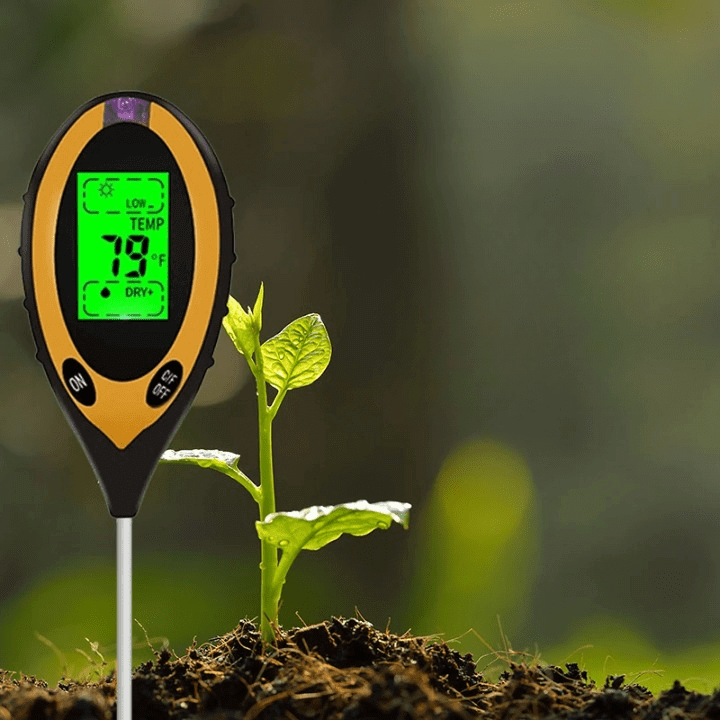 4-in-1 Bodemanalysator: pH, Vochtigheid, Temperatuur, Licht