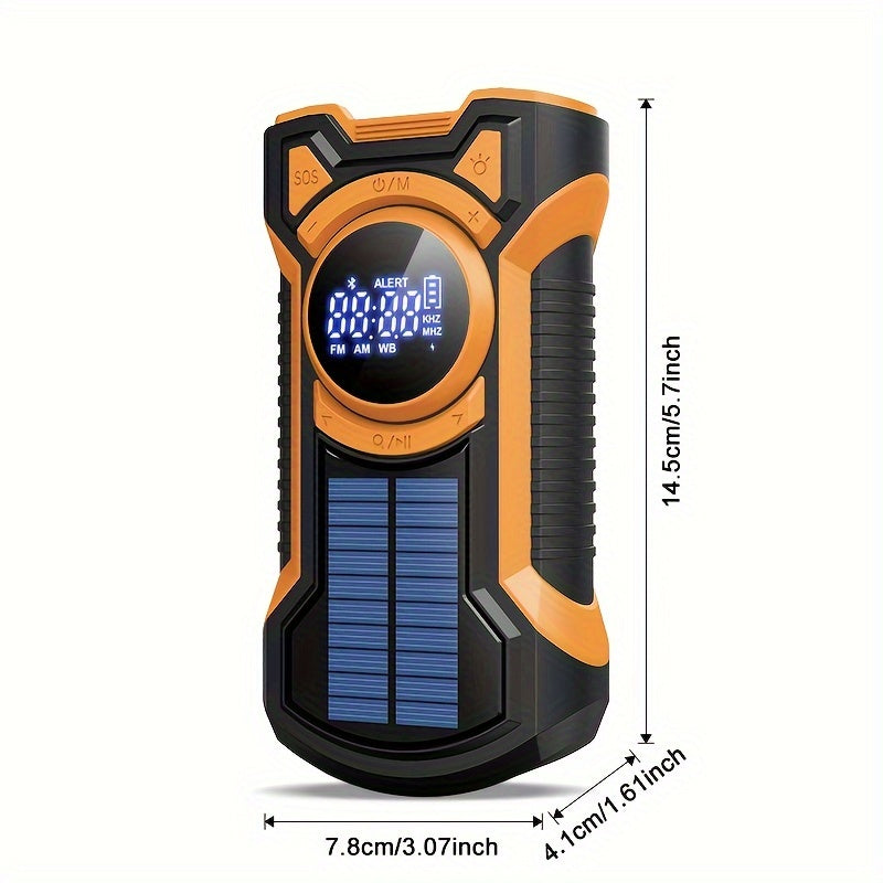 All-in-One Noodradio met Handcrank, Zonnepaneel, Zaklamp & USB Oplader – Ideaal voor Kamperen en Buitenactiviteiten