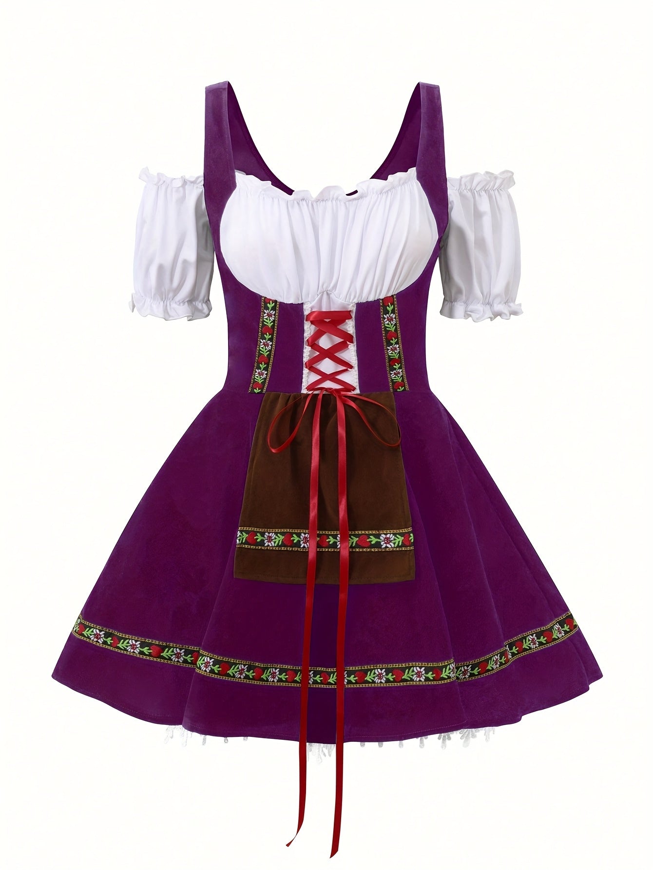 Dames Plus Size Beierse Halloween Kostuum Jurk | Puff Mouwen Mini