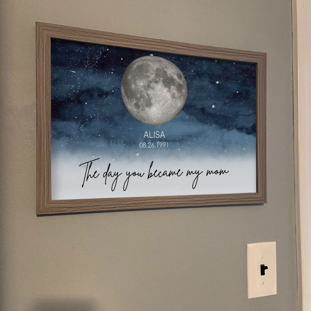 LuxeCelestial Maanfase Poster | Een hartverwarmend aandenken voor elke speciale dag van mama