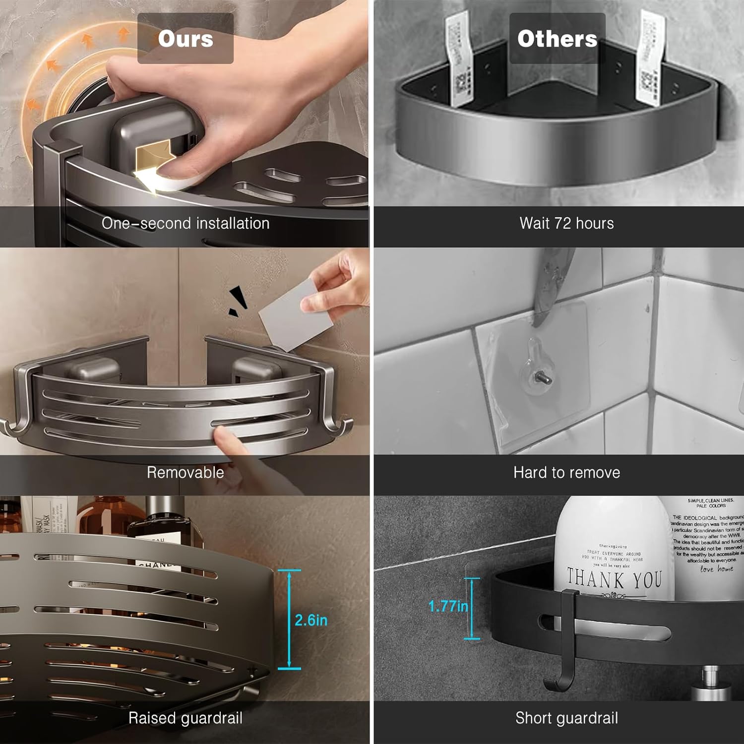 CaddyCraft Driehoekige Douch Organizer | Maximaliseer ruimte met een stijlvolle, veelzijdige caddy