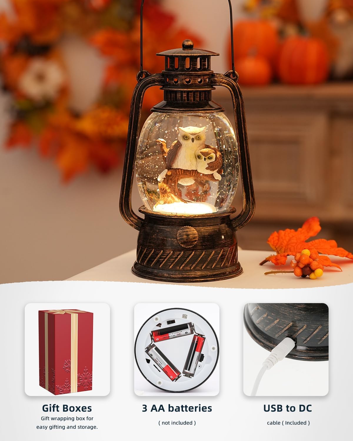 Herfstglans Decoratieve Lamp met Pompoenen – Warm LED-Licht en 6-Uur Timer