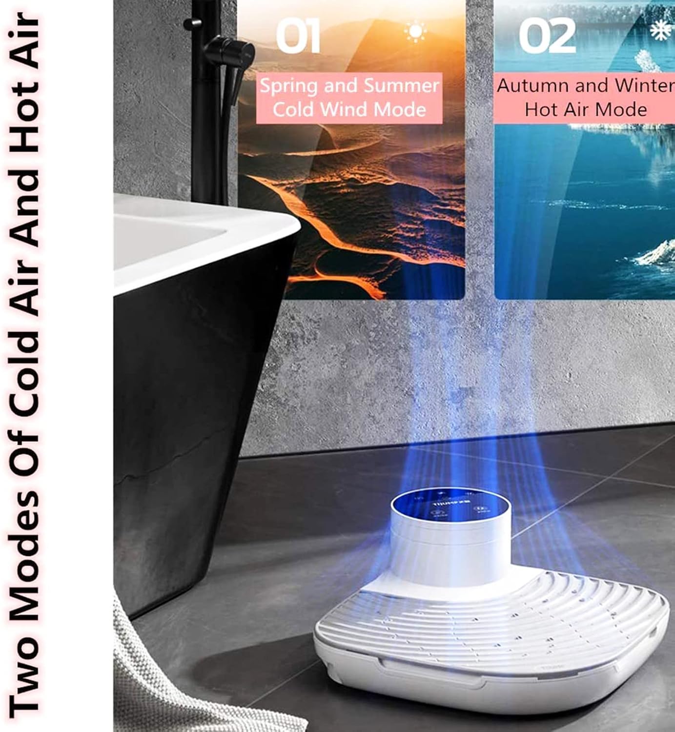 IonicWave Douche Droger | Volledig lichaam droger met warme en koude lucht, zware basis