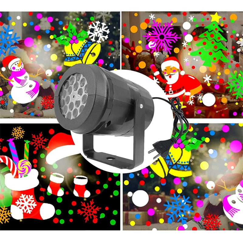 LED Kerstprojector Sneeuwvlokken Lichtshow – Waterdichte Buitenlamp met 16 Patronen