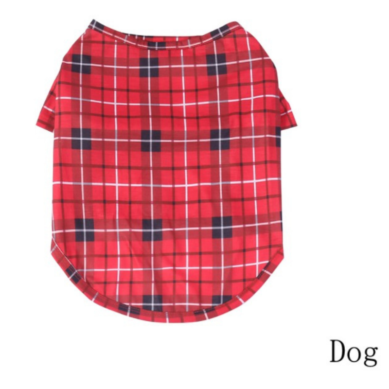 Tartan Ruit shirt Bijpassende Familievakantie Pyjama's - Honden Pyjama's Inbegrepen