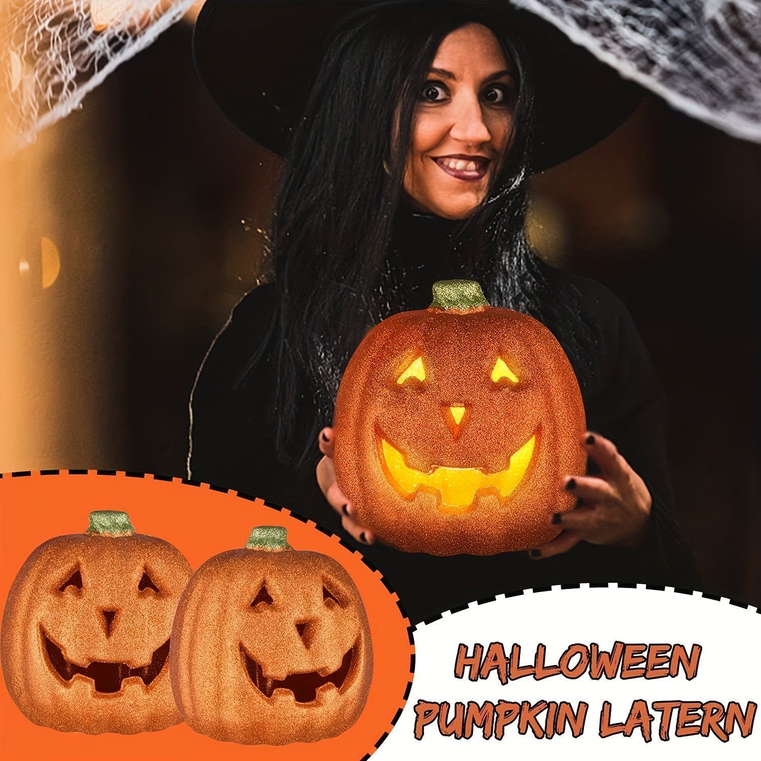 Gloeiende Lichtgevende Jack O'Lantern Halloween Decoratie | Op Batterijen