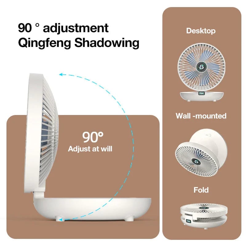 AeroLux Elegante Draagbare Ventilator | Stijlvolle, opvouwbare ventilator voor ultiem comfort