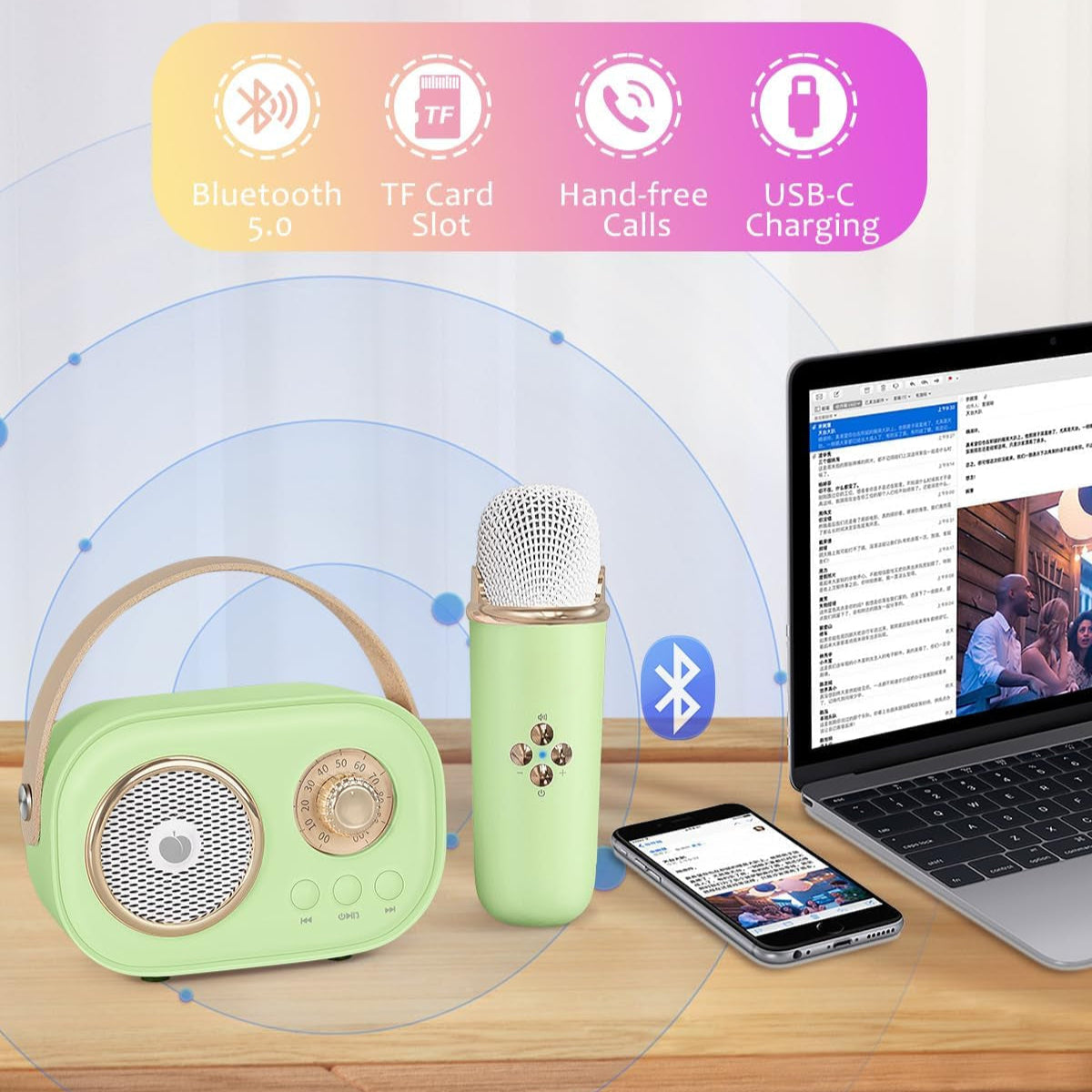 KaraokeElegance Luxe Karaoke Set voor Kinderen | Stimuleer creativiteit en plezier met muziek