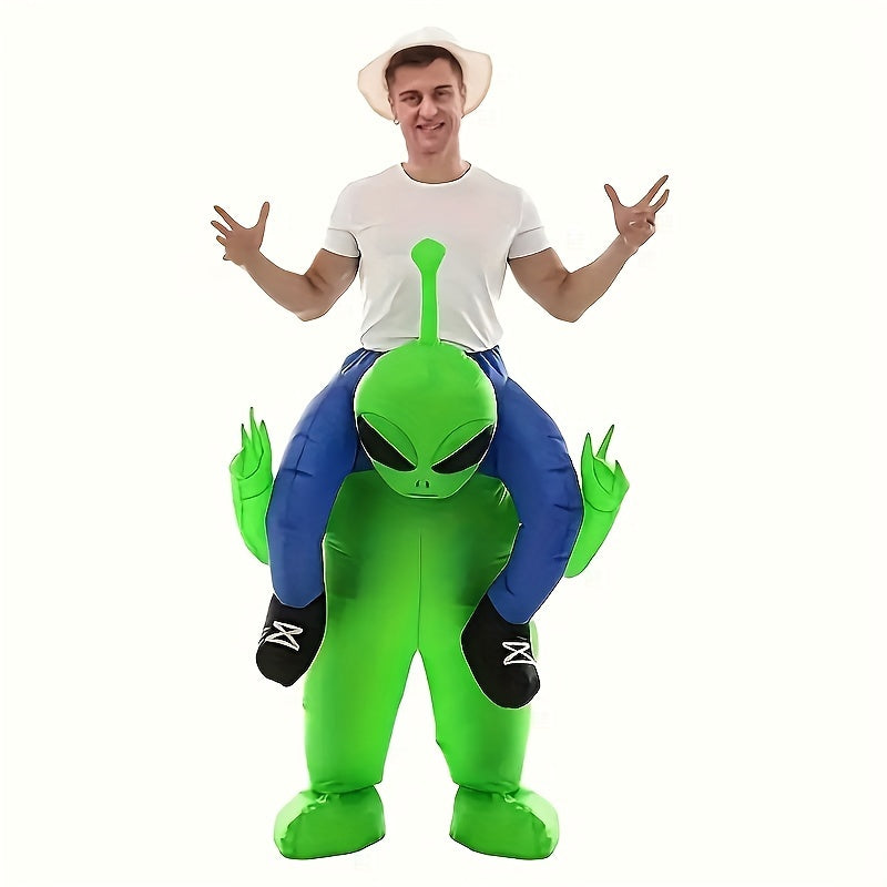 Grappig Opblaasbaar Halloween Alien Kostuum voor Mannen | Ride On Illusie