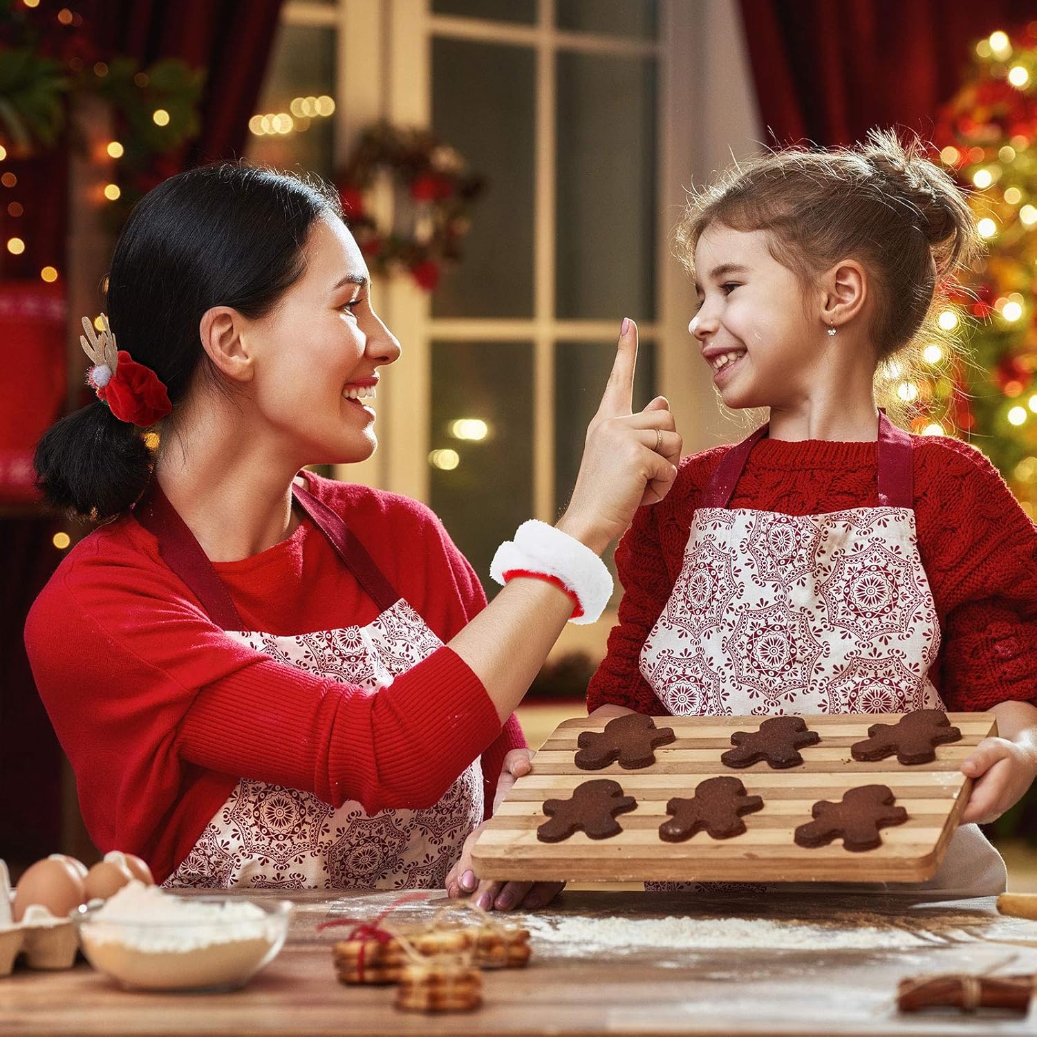 FluweelVrolijk Kerst Scrunchie Set – 10-delige haaraccessoire-collectie