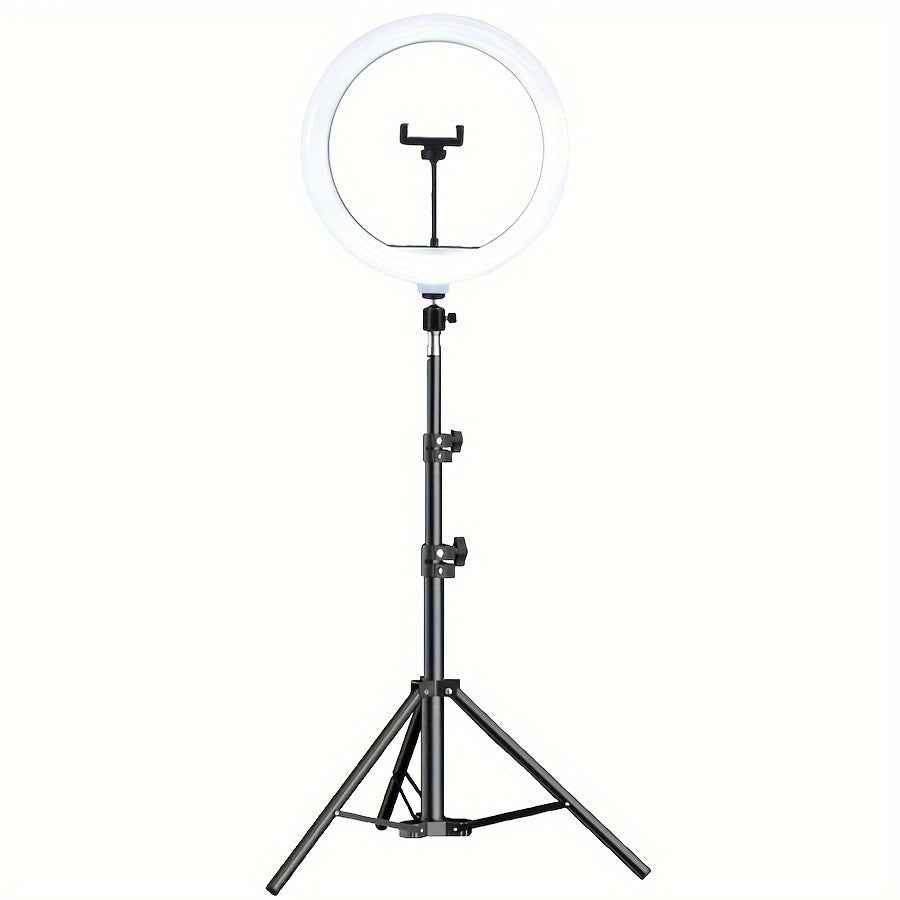 LED Ringlamp met Verstelbare Statief en Telefoonhouder voor Selfies en Video-opnamen