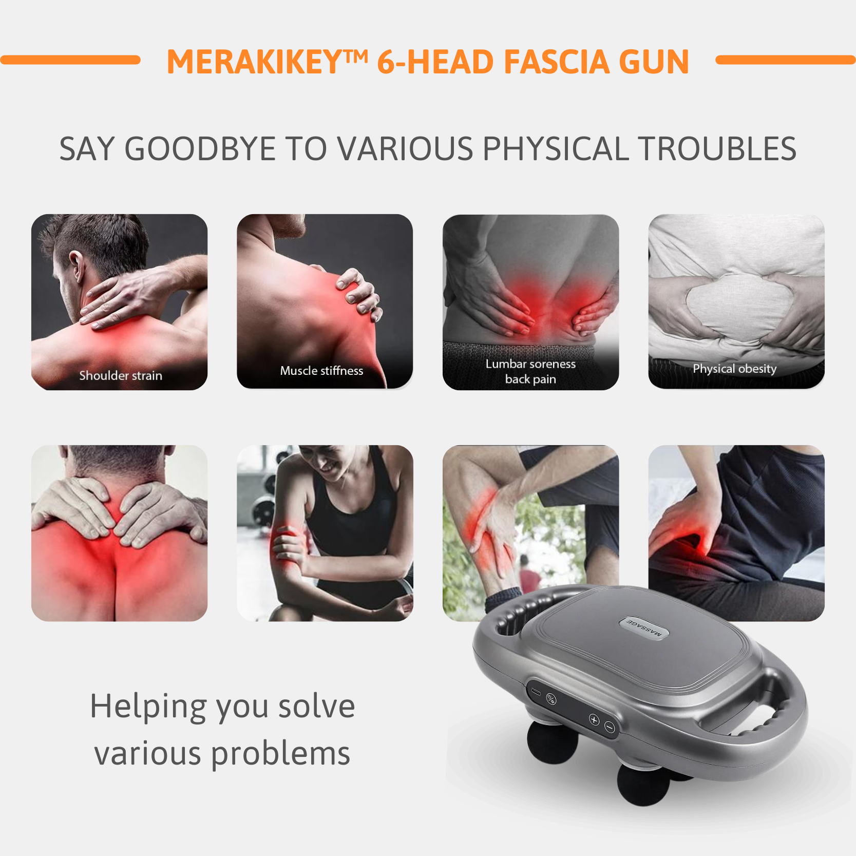 FlexiRelief Pro | 6-koppige hoogfrequente spiermassager