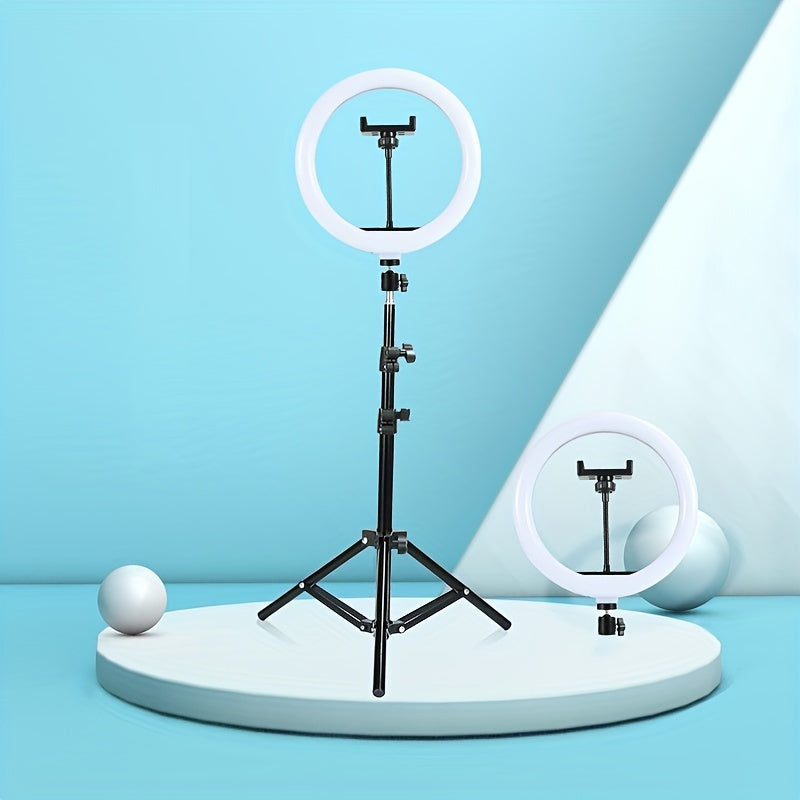 LED Ringlamp met Verstelbare Statief en Telefoonhouder voor Selfies en Video-opnamen
