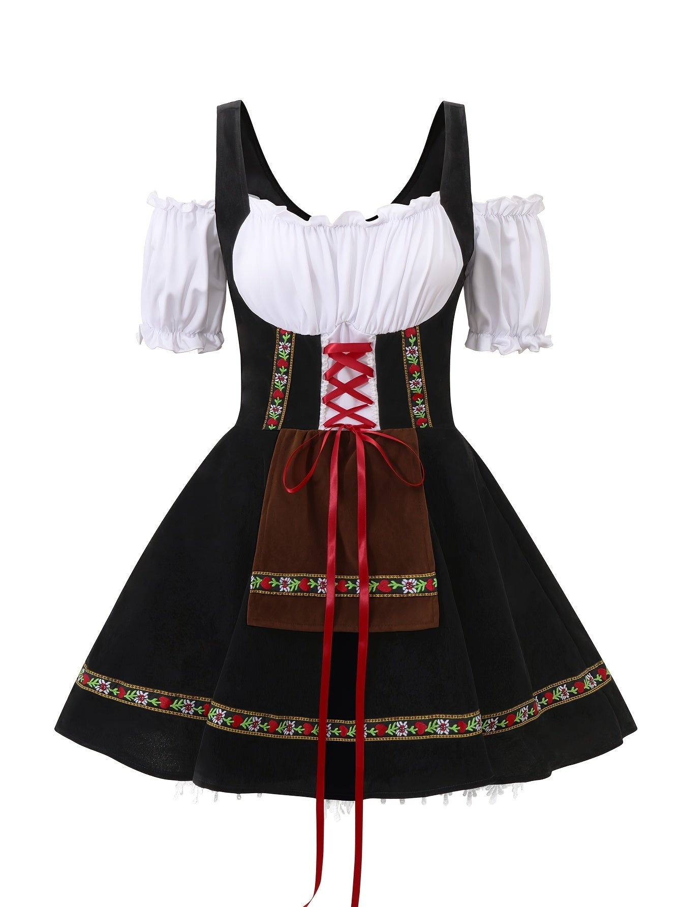 Dames Plus Size Beierse Halloween Kostuum Jurk | Puff Mouwen Mini