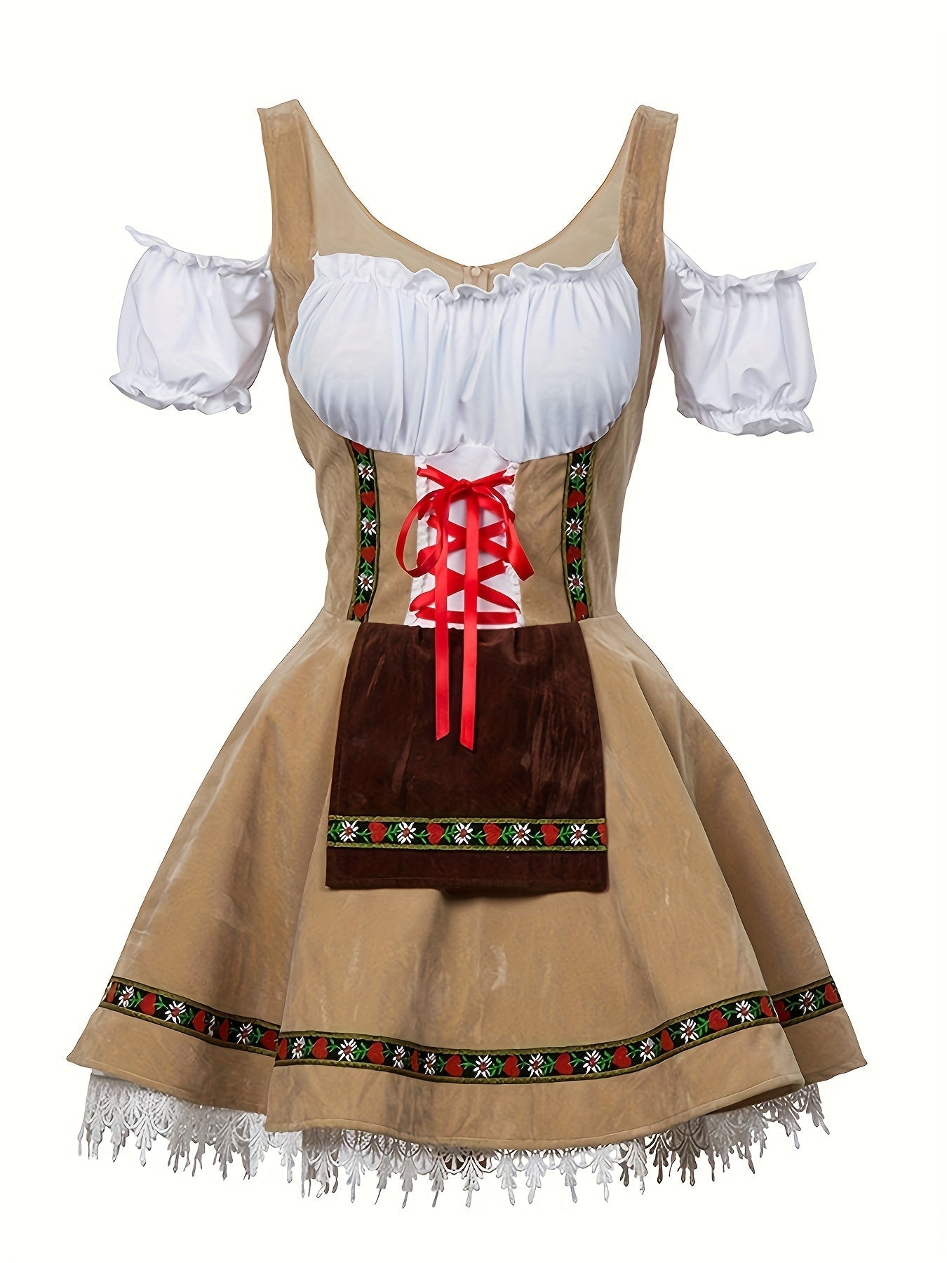 Dames Plus Size Beierse Halloween Kostuum Jurk | Puff Mouwen Mini