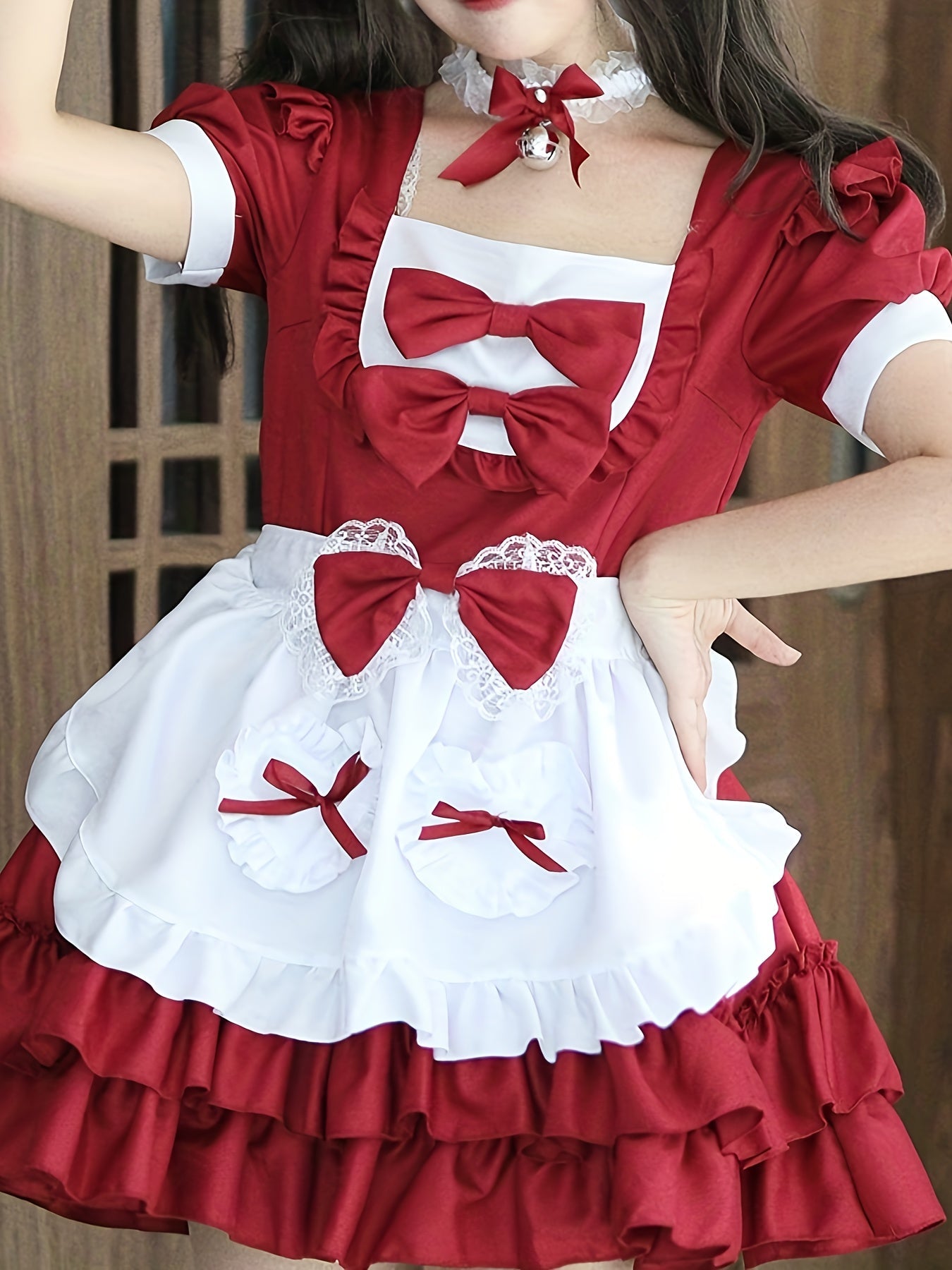 Dames Plus Size Halloween Kostuums Dienstmeid Cosplay Jurk | Ruffled Mini