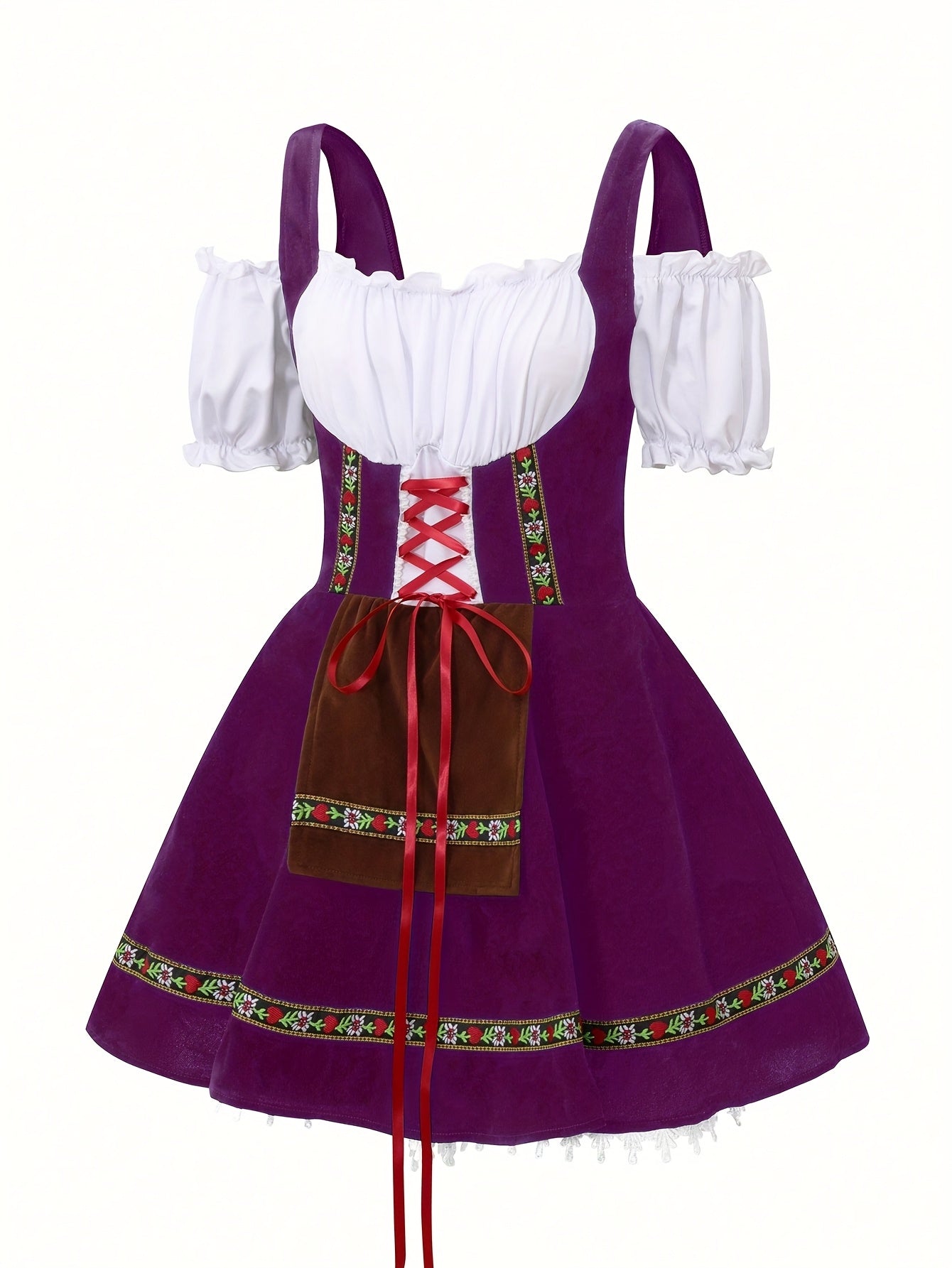 Dames Plus Size Beierse Halloween Kostuum Jurk | Puff Mouwen Mini