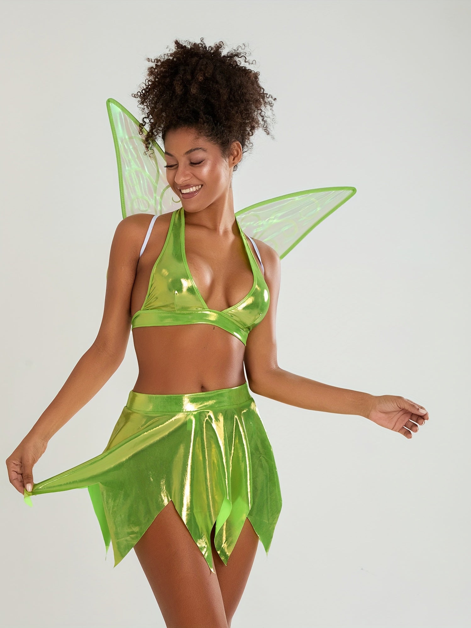 Vrouwen Twee Delige Fee Halloween Kostuum Set | Halter Mini