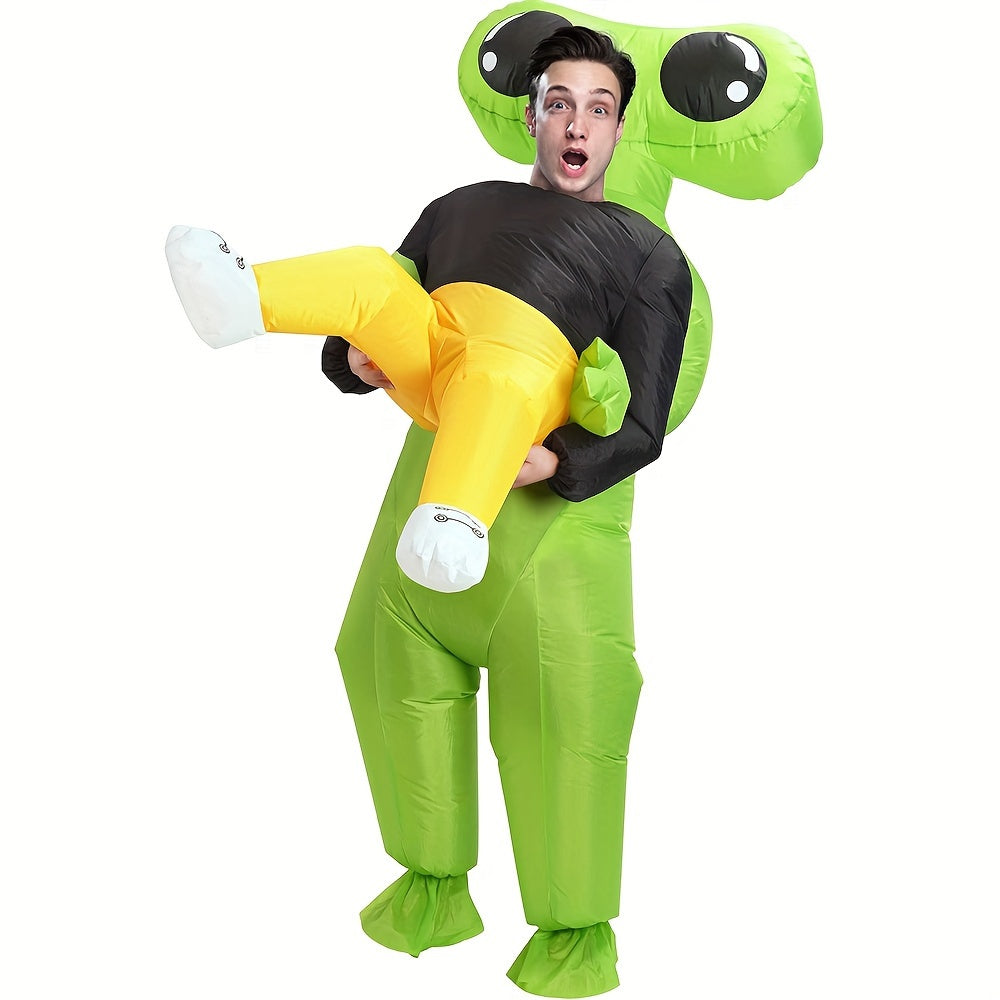 Grappige Opblaasbare Halloween Alien Kostuum voor Mannen | Ride On Stijl