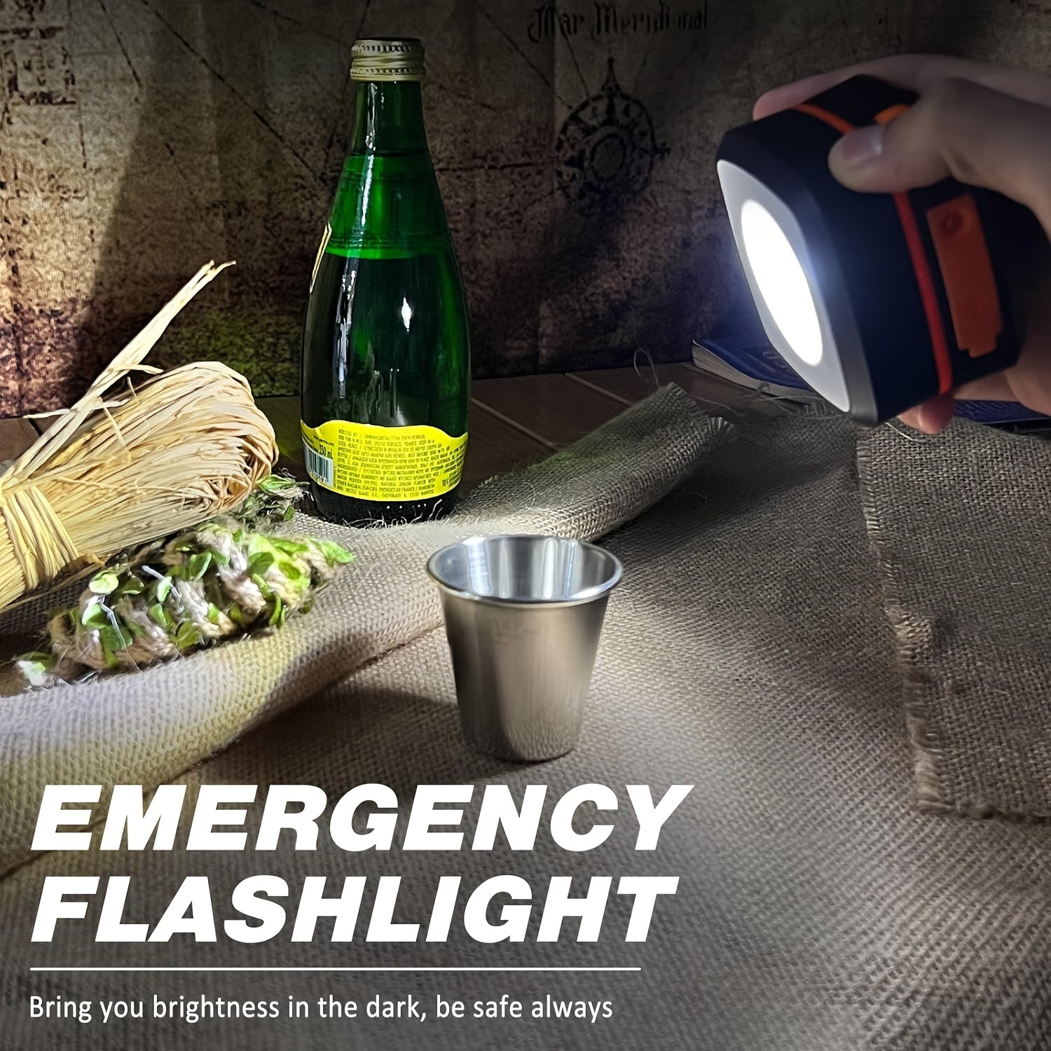 Oplaadbare LED Campinglamp - Compacte Vouwbare Lichtbron voor Buitenavonturen en Noodgevallen