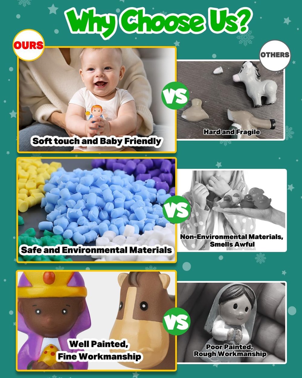 HeiligeNacht | 2025 Kerststal Adventskalender 25 Stukken Feestdecoratie