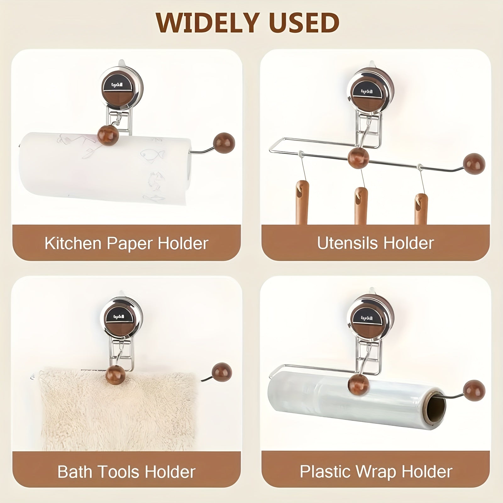 KeukenGrip Rollenhouder RVS Papierhanddoekhouder met Zuignap