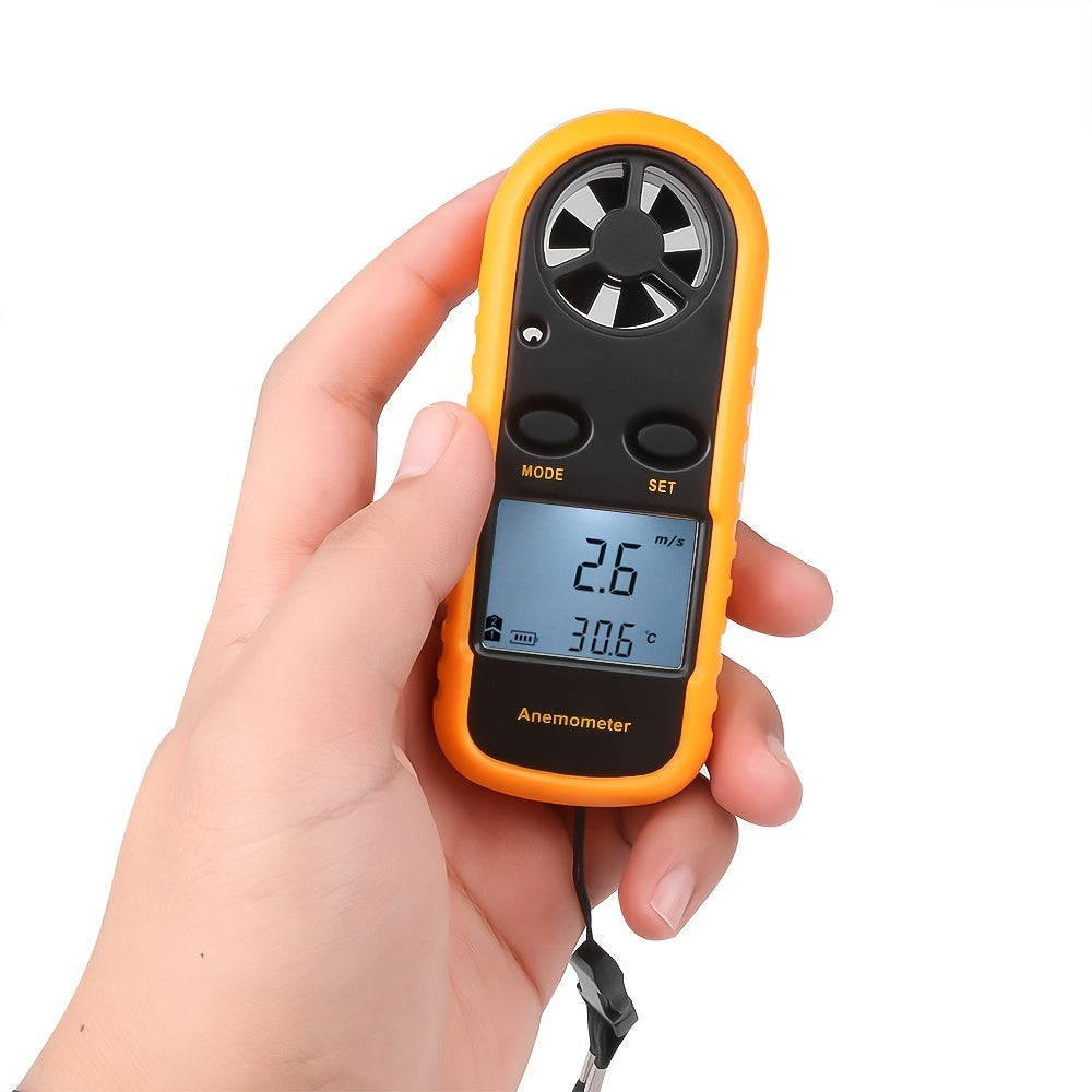 Digitale Windsnelheidsmeter met Duidelijke LCD-display – Draagbare Windsnelheidsmeter voor Buitensporten