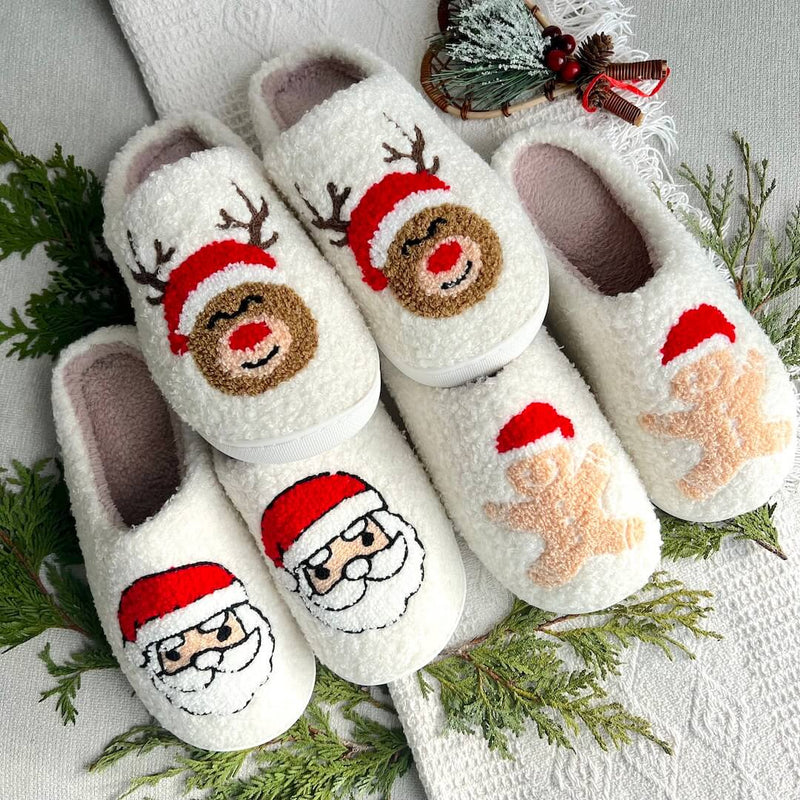 SnowJoy Kerstpantoffels – Warme Slippers met Feestelijk Design & Antislipzool