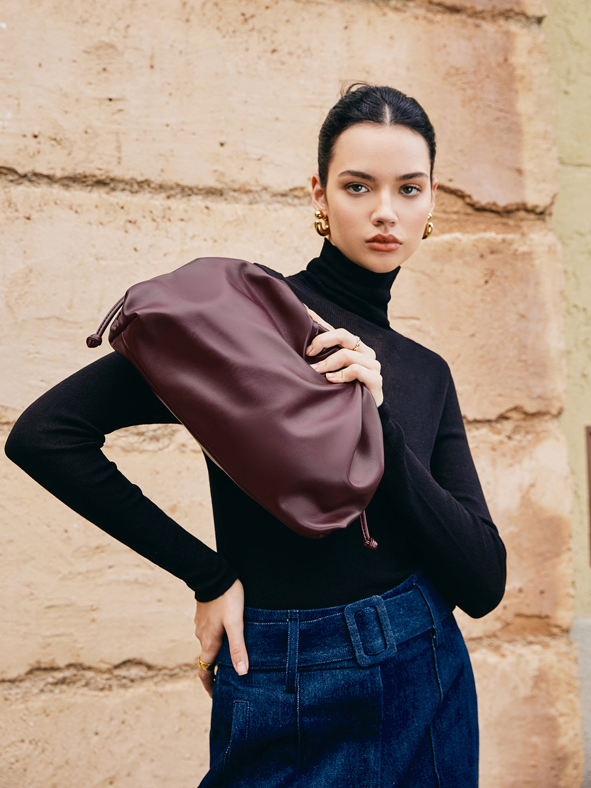 Dames Clutch Tas Zwart Één Maat Polyurethaan