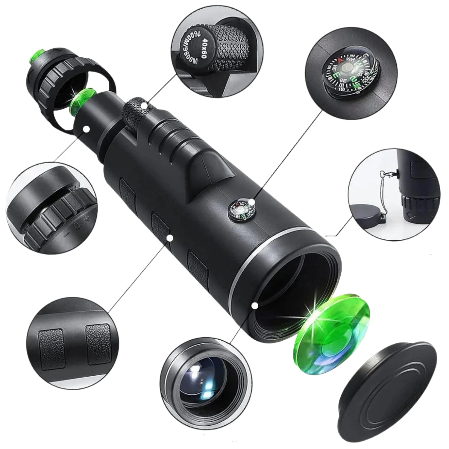 LuxeVision Draagbare Monoculair met Nachtzicht | Uitzonderlijke nachtobservatie-ervaring in een compact en elegant ontwerp